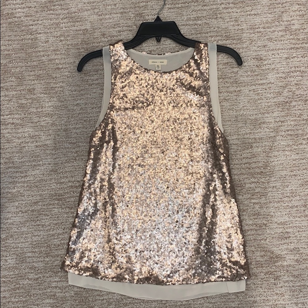 Golden sequined sleeveless top